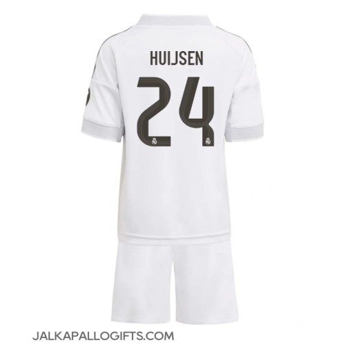 Real Madrid Dean Huijsen #24 Koti Peliasu Lasten 2025-26 Lyhythihainen (+ Lyhyet housut)
